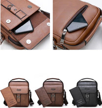 Load image into Gallery viewer, Sacoche en cuir pour homme &lt;br&gt; Modèle Globe Trotter Brun - SACOCHES CUIR